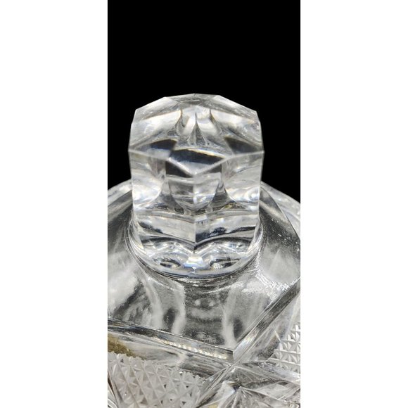 Bohemia Vintage Czechoslovakia Hand Cut Lead Crystal Jar with Lid Original Label - Picture 3 of 6
